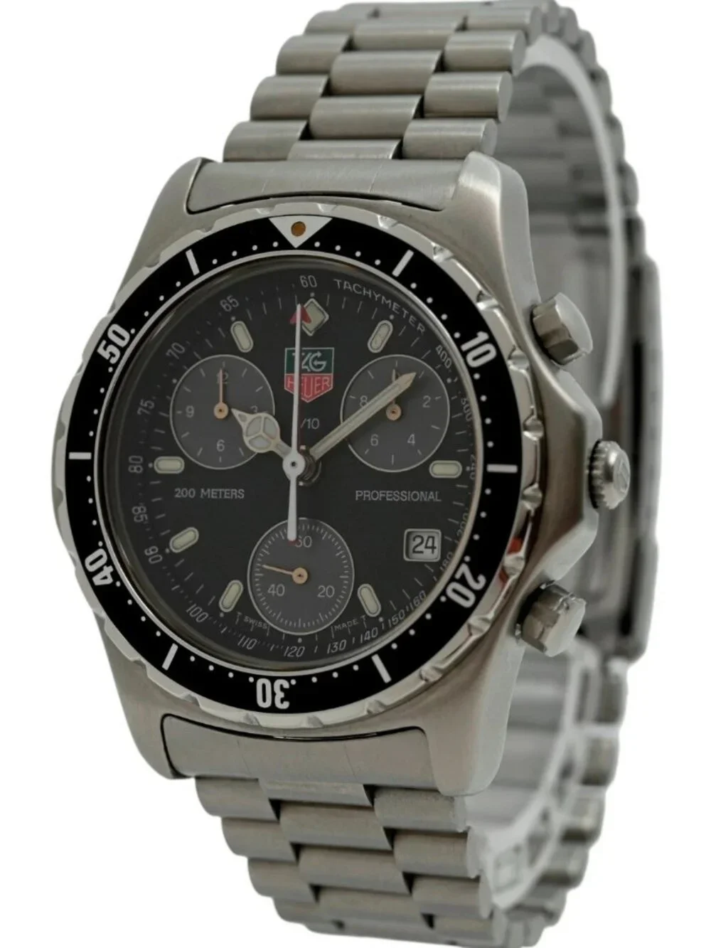 Tag Heuer 37mm Men's Professional 2000 Series Chronograph SS Watch Ref: 570.206!